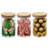 3-Piece Christmas Glass Storage Festive Jar Set