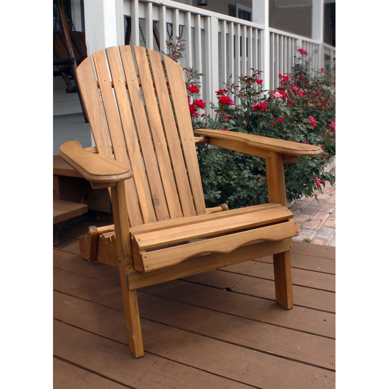 Chaise Adirondack pliante en bois Albright, Brun