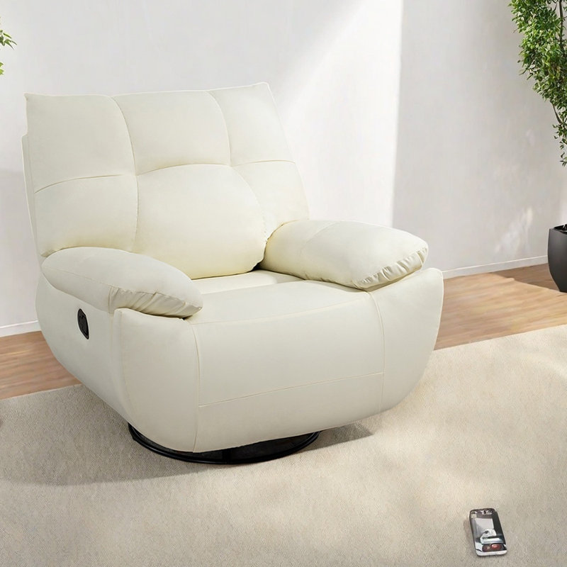 Comfortable faux leather lounge chair, Beige