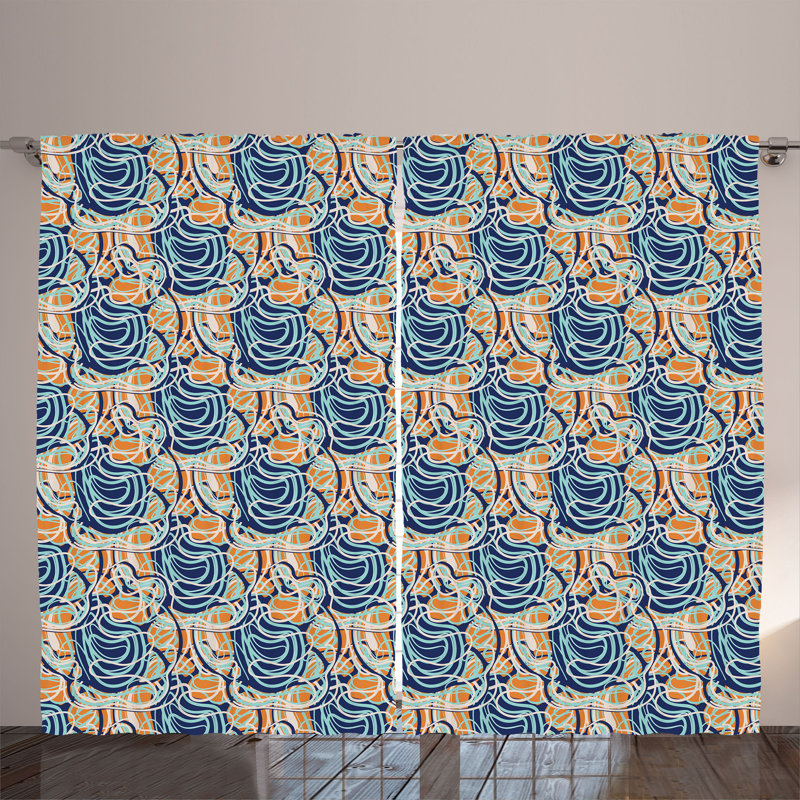 Polyester Semi Sheer Curtain Pair, 140cm W x 400cm L