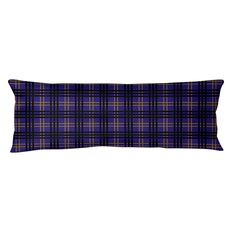 Polyester Medium Pillow, Purple/Gold/Black, Microfiber