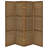 Kenabi Walnut 4-Panel Room Divider Folding Screen