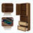 Bookshelf with 2 Rattan Doors, 3 Drawers &amp; USB Ports, Walnut | Pine Wood-53725692