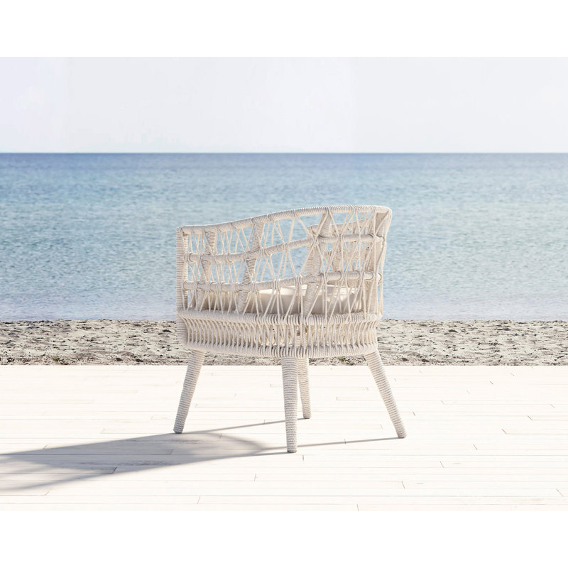 Dana Outdoor Dining Armchair, Linen Canvas Sunbrella® Canvas