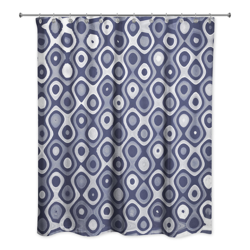 Rideau de douche Circles, Bleu marine