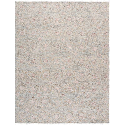 Ebony Hand Tufted Wool;Cotton Floral Rug