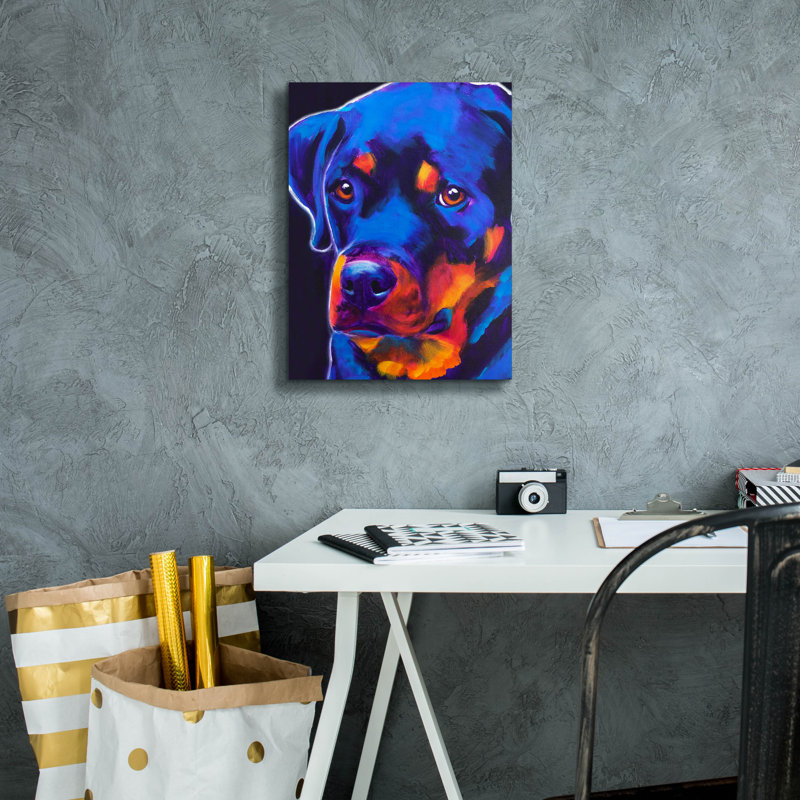 «Rottie - Dexter» par Dawg Painter, H 16 po x l 12 po x P 0,75 po