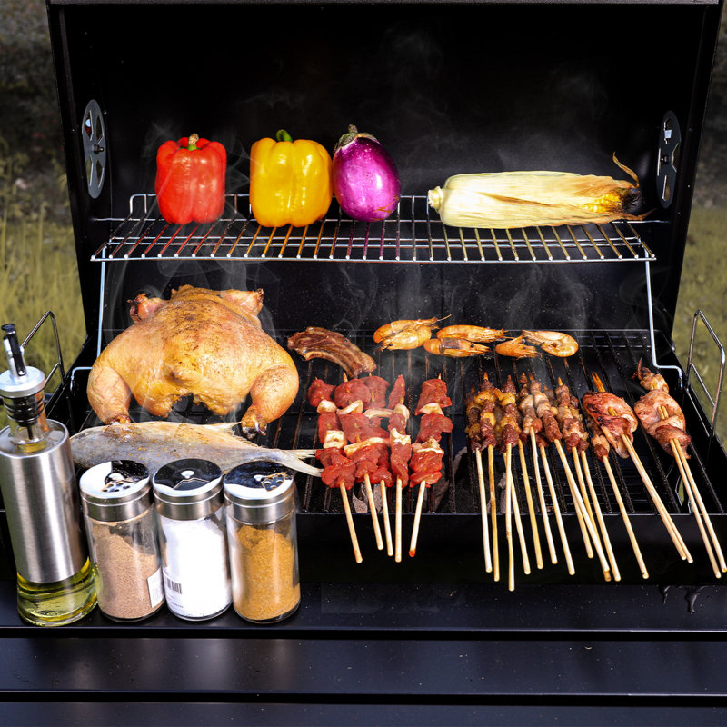 Uten Barrel Charcoal Grill with Smoker