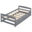Lit plateforme simple avec gigogne en gris