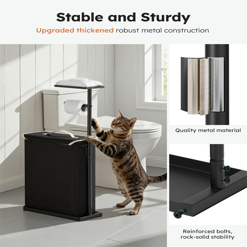 Free Standing Toilet Paper Holder, Matte Black