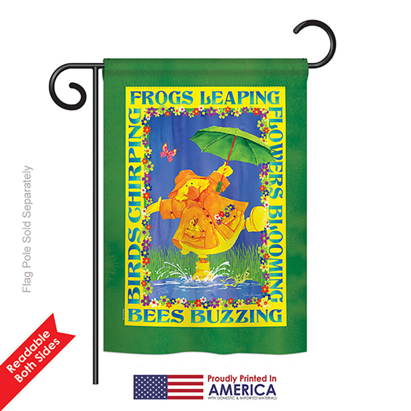 « spring duckling jardin friends oiseaux », impression en polyester de 2 côtés 18,5 x 13 po drapeau de jardin