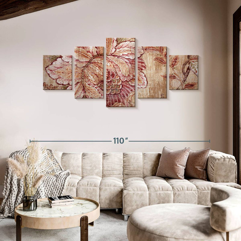 Fleurs victoriennes, H 42 po x l 92 po