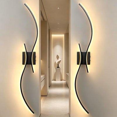 Ensemble de 2 appliques murales sans fil avec télécommande, lumières DEL à intensité variable avec température de couleur réglable, à piles pour une installation facile dans le salon, la chambre à coucher et le couloir