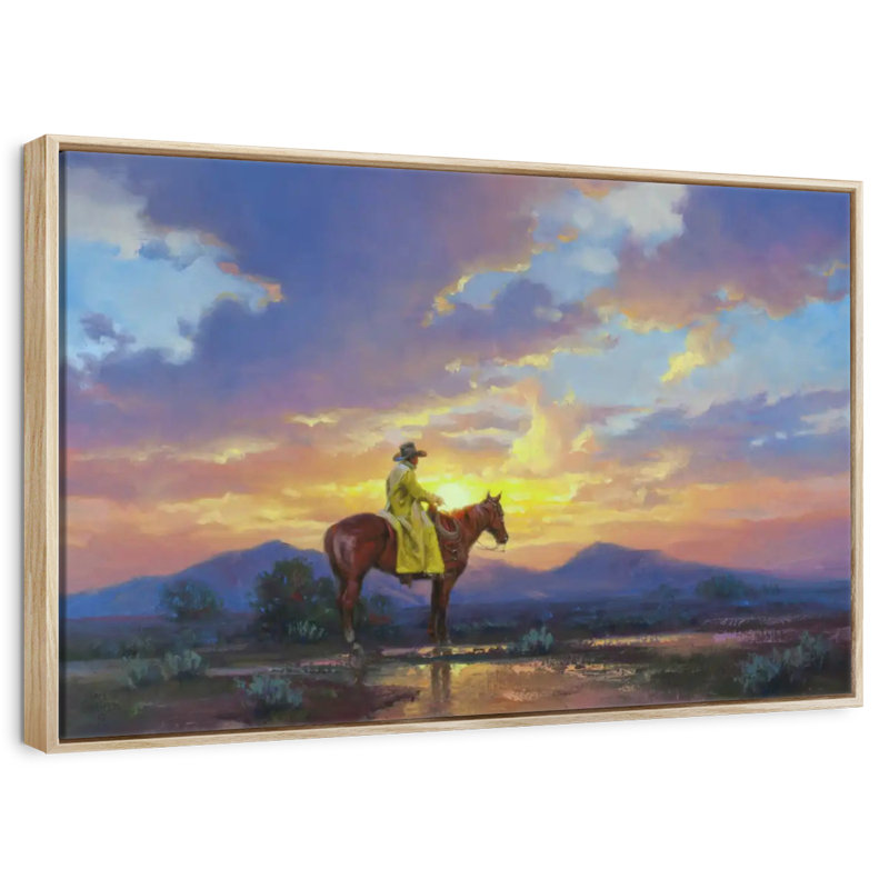 Soleil brûlant, Cadre flottant en bois naturel, 13 po x 9 po