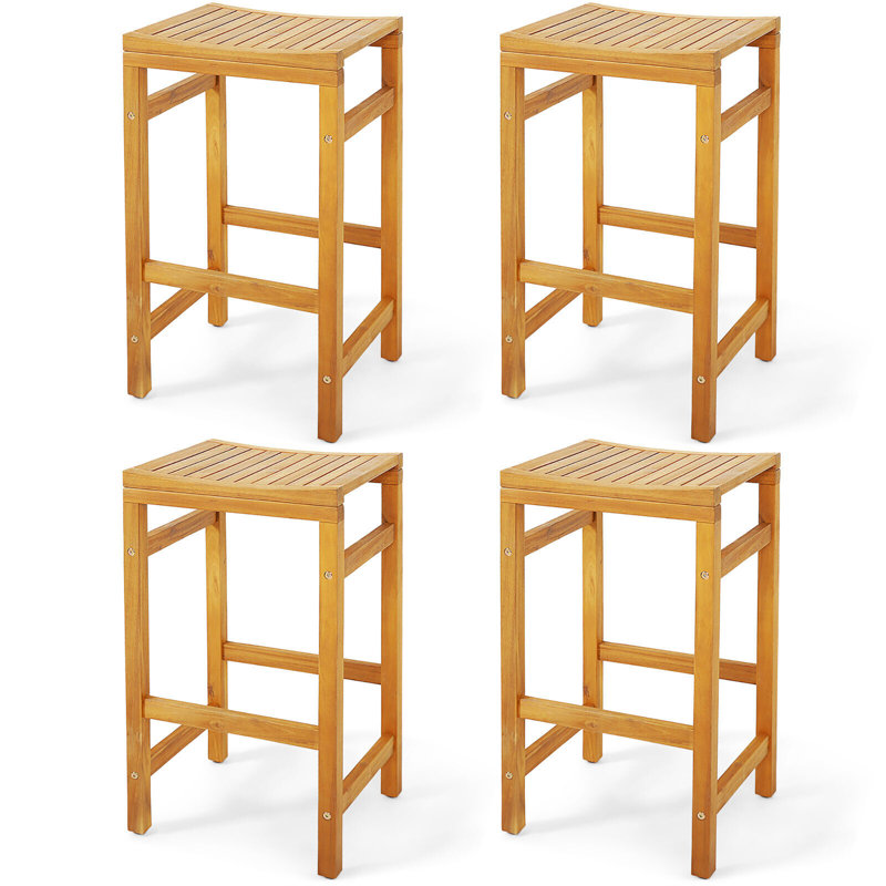 Nedjalka Solid Wood Counter Stool, 4