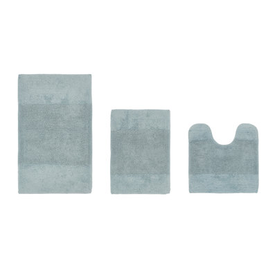 Ensemble de tapis pour salle de bain 100% coton de qualité supérieure 3 pièces avec envers antidérapant Merkle