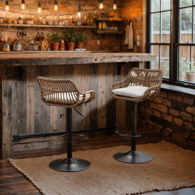 Bay Isle Home™ Bar Stools Set Of 2, Vintage Height Adjustable