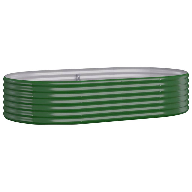 Garden Raised Bed Powder-coated Steel, 36cm H x 175cm W x 100cm D, green