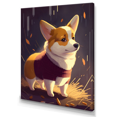 «Cute Little Corgi Dog», reproduction sur toile