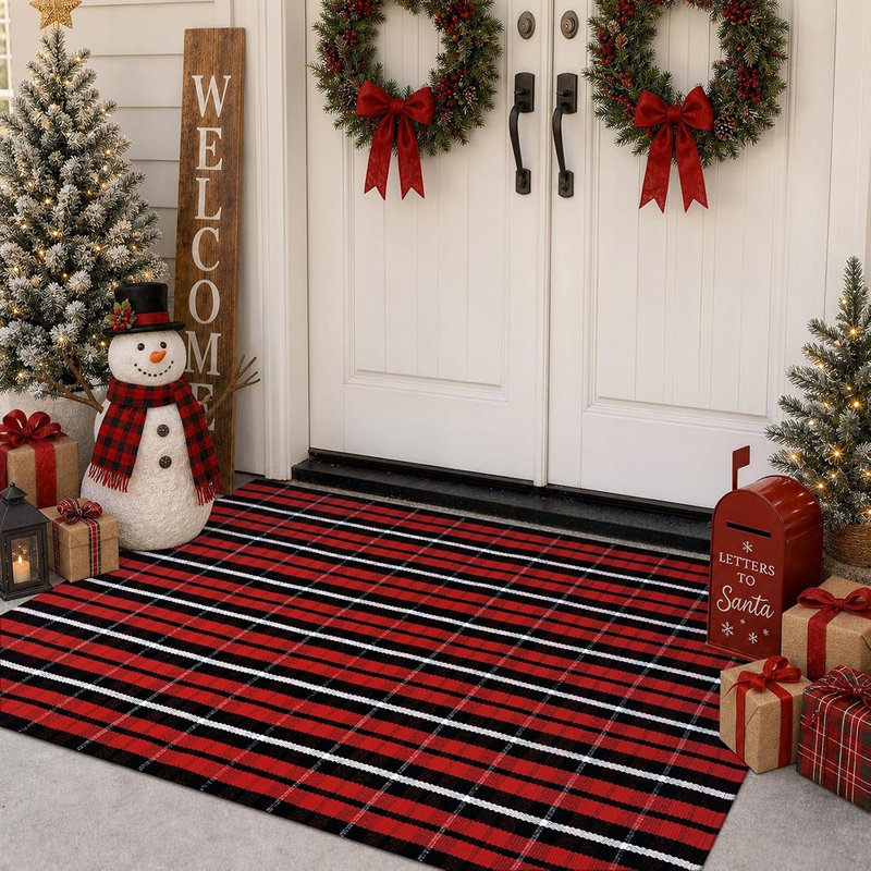Tapis rouge rouge et noir Buffalo Plaid