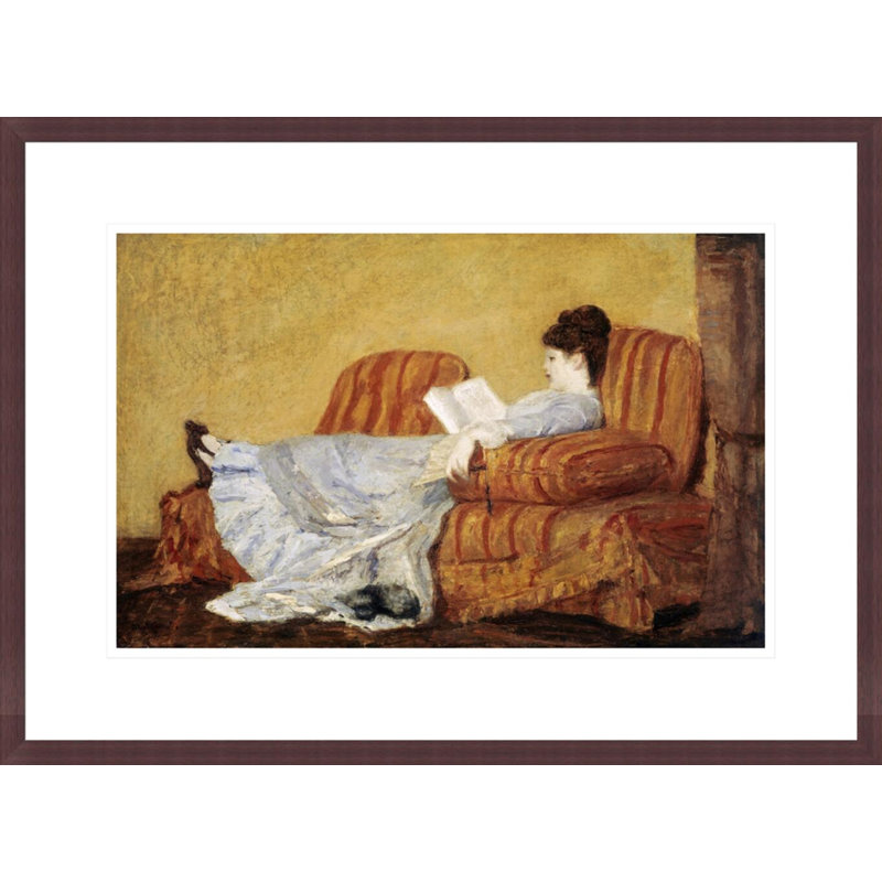 «Young Lady Reading» par Mary Cassatt, impression giclée sur cadre, H 15,98 po x l 21,75 po
