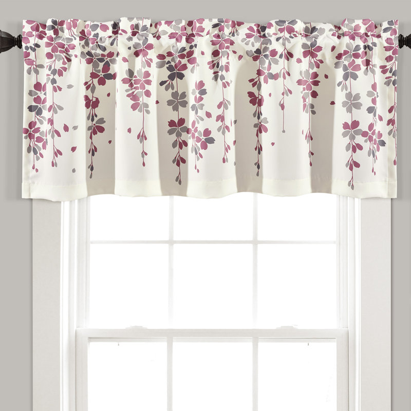 Lush Decor Weeping Flower Single Window Valance, Purple/Gray