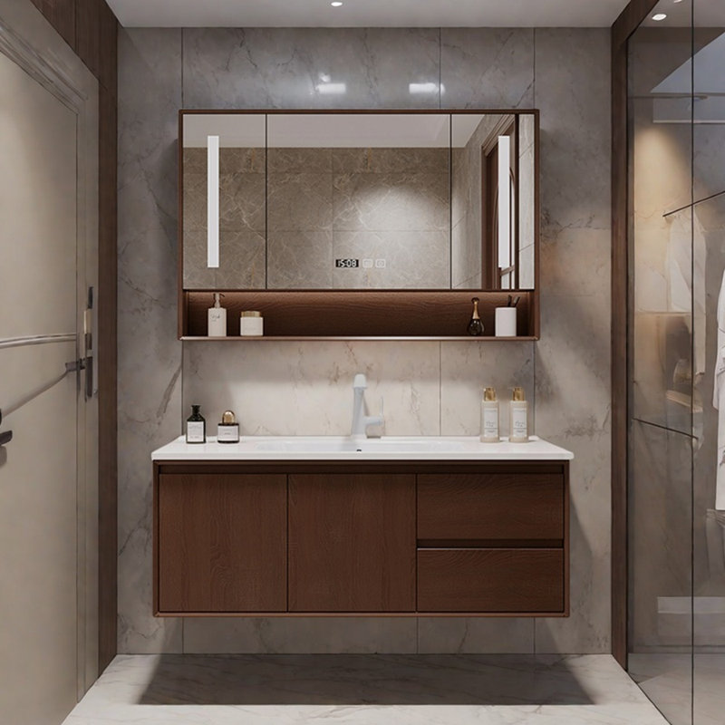 Armoire de salle de bain rétro de style minimaliste haut de gamme