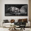 Bouddha endormi, art mural spirituel monochrome-115165318-115165317