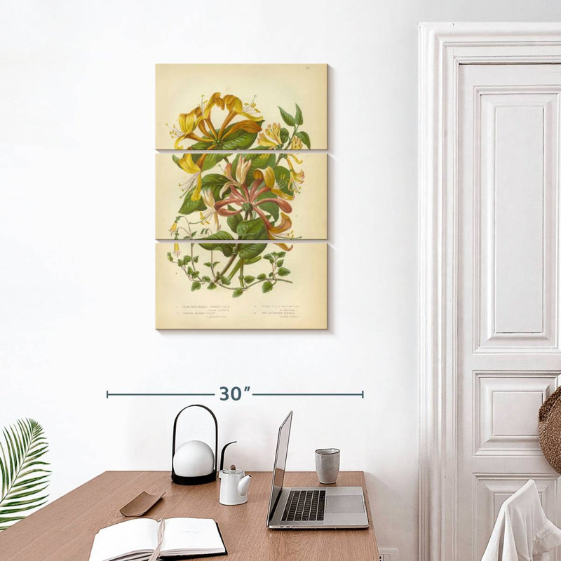 Keiri rétro fleurs de chèvrefeuille, H 32 po x l 20 po