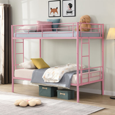 Lit superposé simple au-dessus d'un lit simple en métal robuste avec assemblage facile et sans sommier tapissier, idéal pour économiser de l'espace