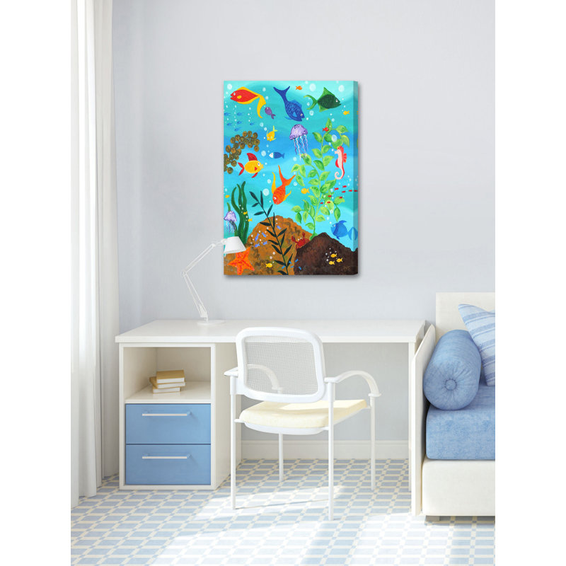 «Happy Fish III», reproduction sur toile tendue, H 18 po x l 12 po