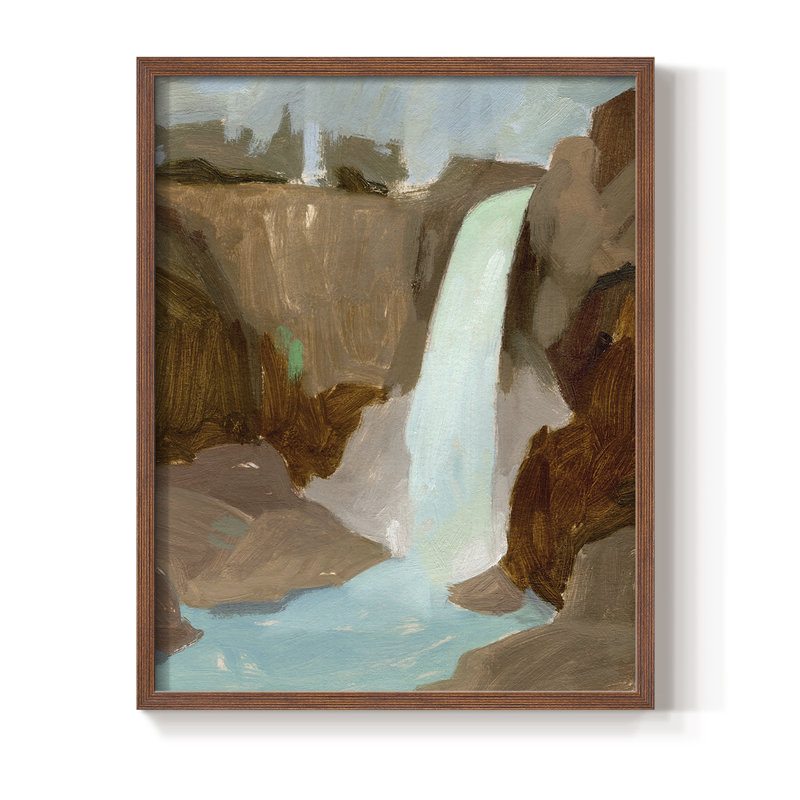 Turquoise Falls II, reproduction encadrée - bois massif, Brun, H 28 po x l 22 po