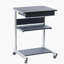 Plateau à roulettes gris graphite pour ordinateur portable avec rangement