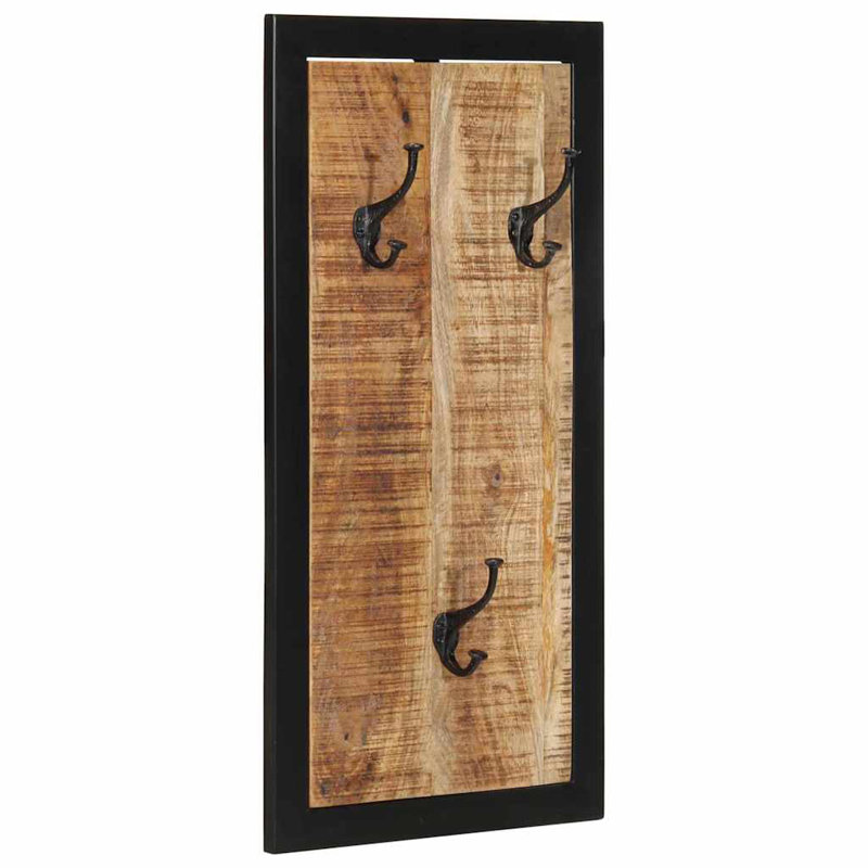 Solid Wood Wall Mounted Coat Rack, Brown