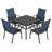 5-piece Patio Dining Set With Umbrella Hole, Breathable Textilene Fabric-130376076