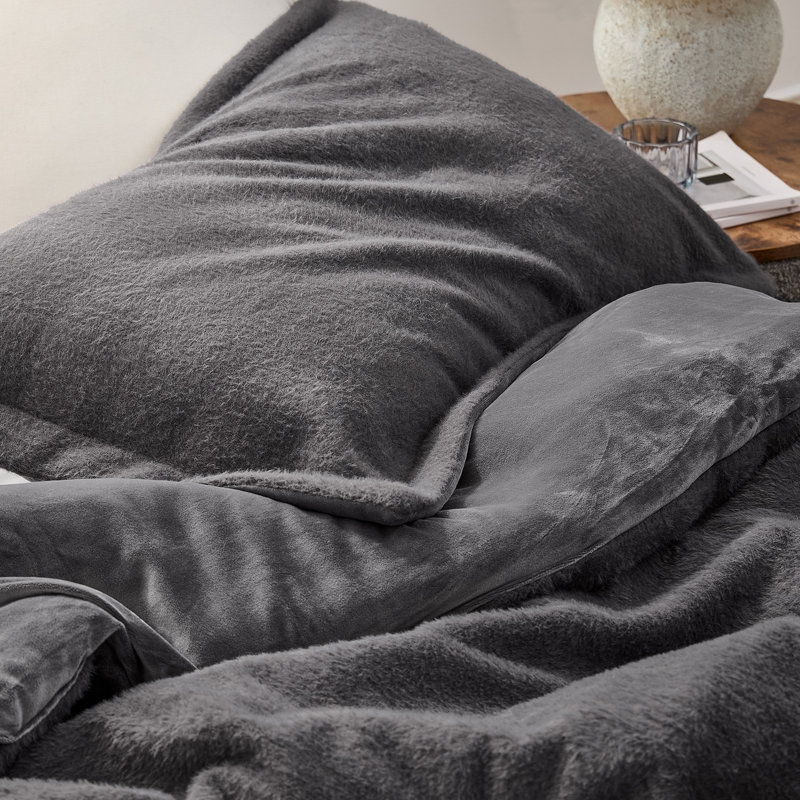 You Feel Me - Coma Inducer Oversized Comforter Set, Édredon pour très grand lit + 2 taies décorativ, Gris