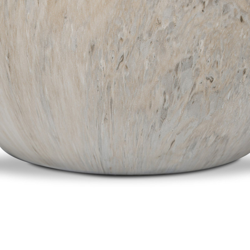 Mairo Sphere-Natural Grey Faux Marble, 12" W x 12" D x 11" H