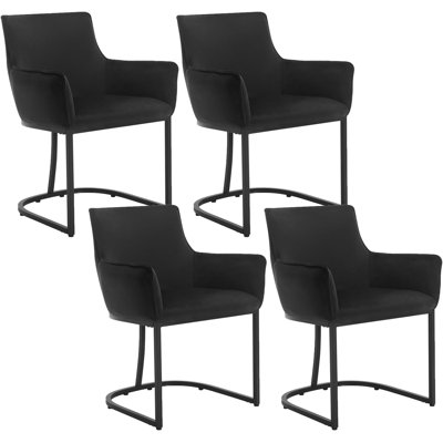46.5 cm H Velvet Cantilever Chair