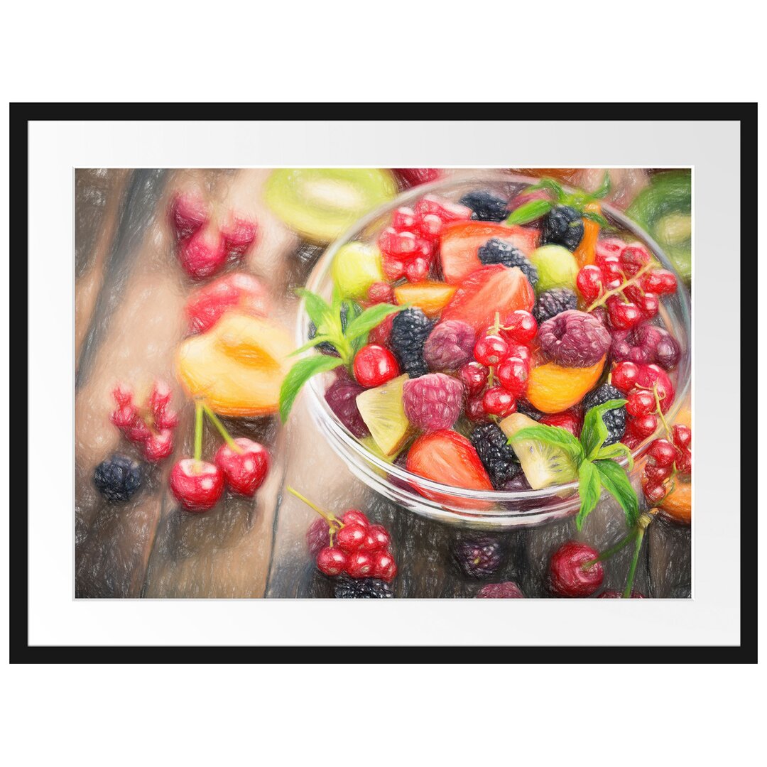 Gerahmter Fotodruck Fruit Salad in a Bowl