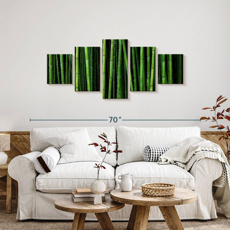 Green Bamboo Forest, 24" H x 55" W