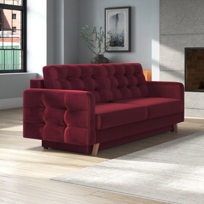 Vegas Sofa 90" Upholstered Sleeper Sofa by George Oliver