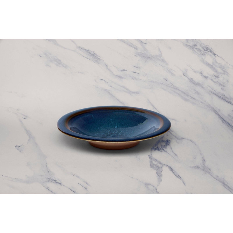 SPLASH DENIM Premium Porcelain Deep Plate, 10.24x10.24x1.8"