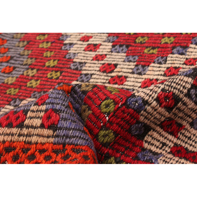 Tapisserie rouge Oliwia kilim 6 pi 5 po x 11 pi 2 po