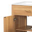 Meuble-lavabo de 36 po en bois massif avec portes et tiroirs à fermeture en douceur, tablette de rangement intérieure réglable, meuble de rangement autoportant pour les petites salles de bain