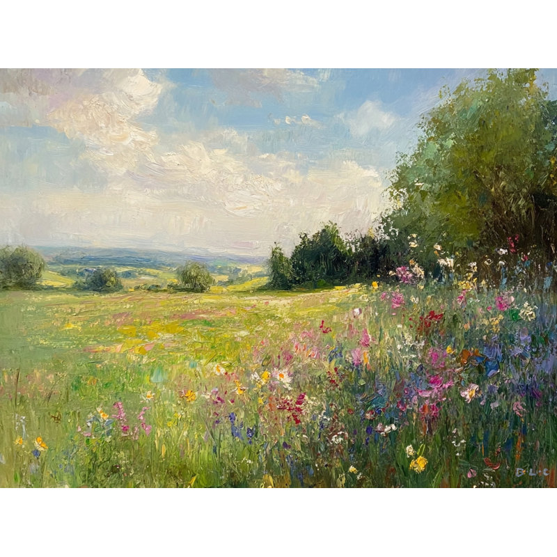 Brise florale, peinture abstraite sur le terrain