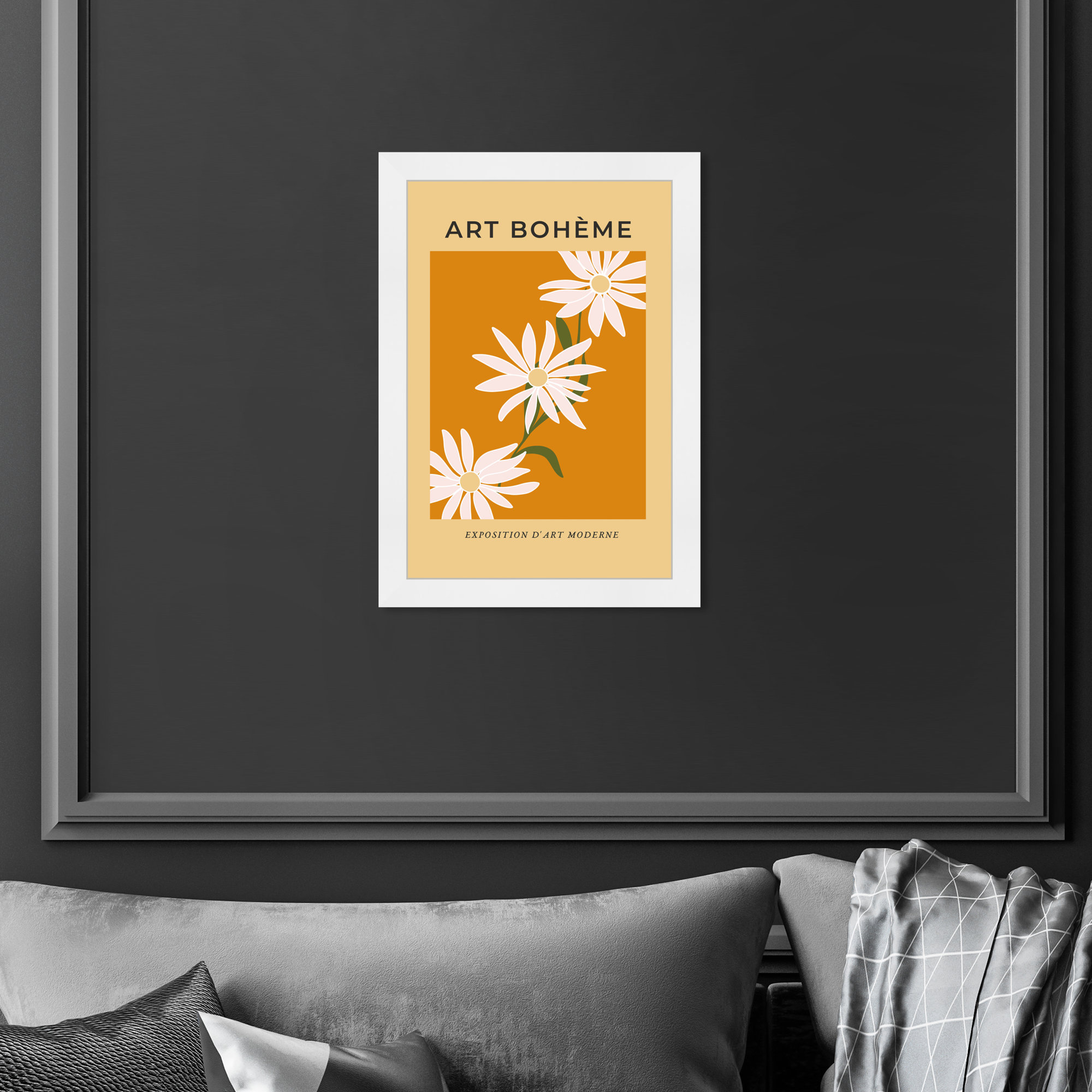 French White Daisy by Oliver Gal, 17" H x 12" W, White Framed Paper