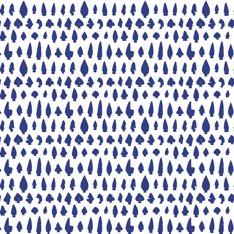 New York Arrowheads, Vinyl, China Blue on White