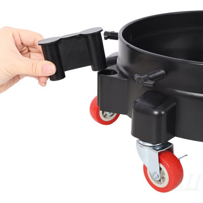 11 1/4 Inch Bucket Dolly, Removable Rolling Bucket Dolly Easy Push 5 Roll Swivel Casters to Move 360 Degree Turning for 5 Gallon Buckets Car Wash System Detailing Smoother Maneuvering, Black