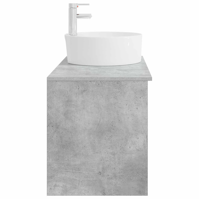 Vanity & Mirror Set, Concrete Grey