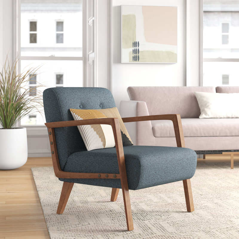 Fauteuil Sigel, 100% polyester gris-bleu